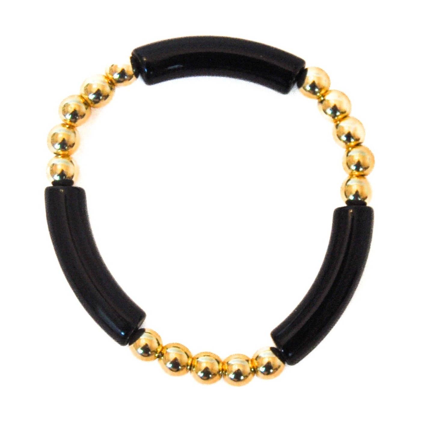 Black and Gold Bead Bracelet