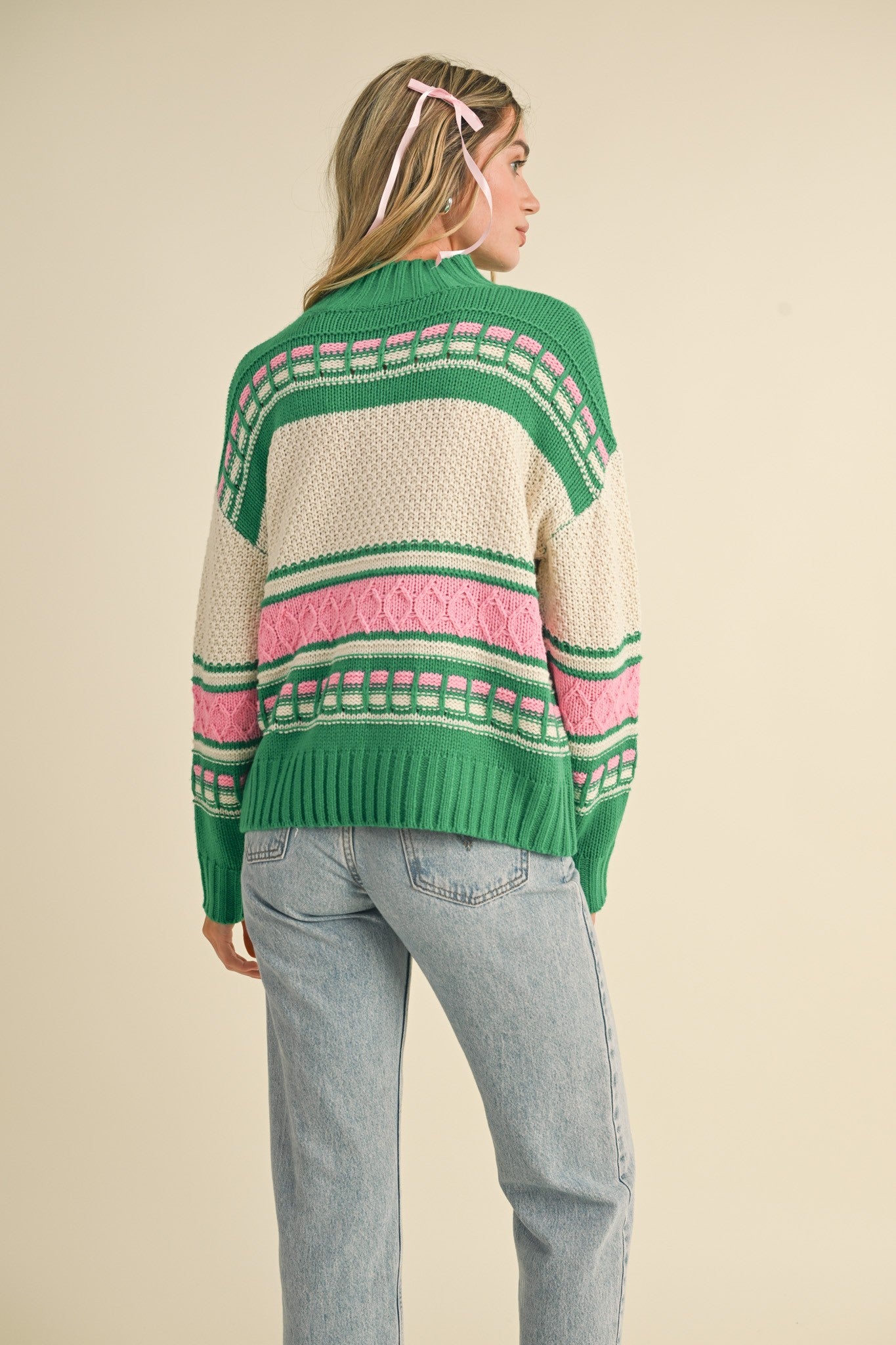Ellery Green & Pink Sweater