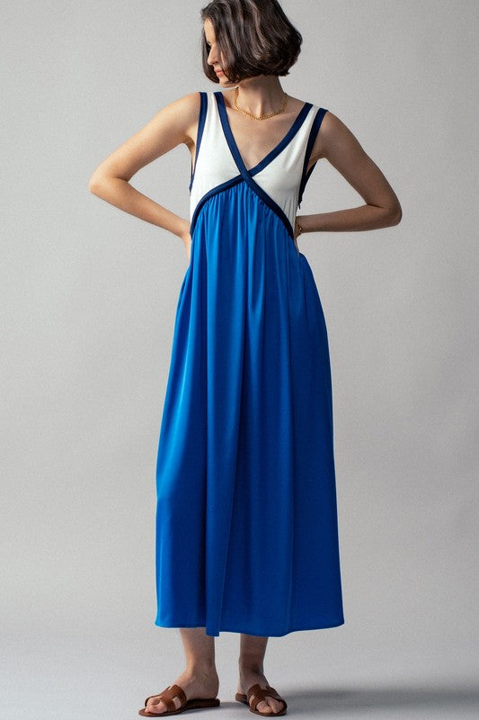 Blue Contrast Empire Maxi