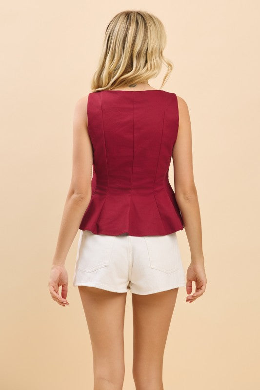 Maroon Flare Top