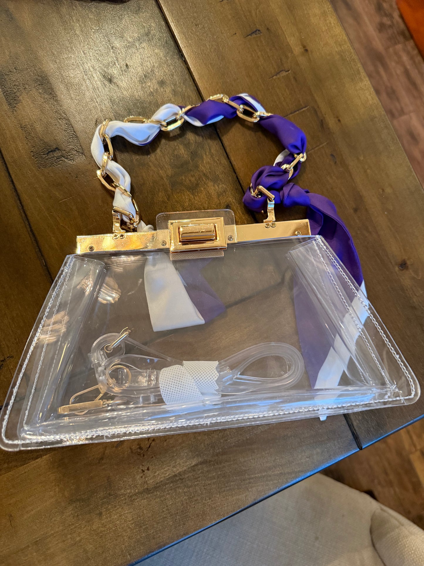 Clear Clutch Gold Chain