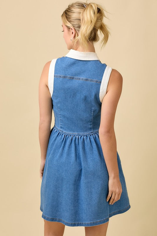 Denim and White Dress