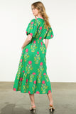 Green flower maxi dress