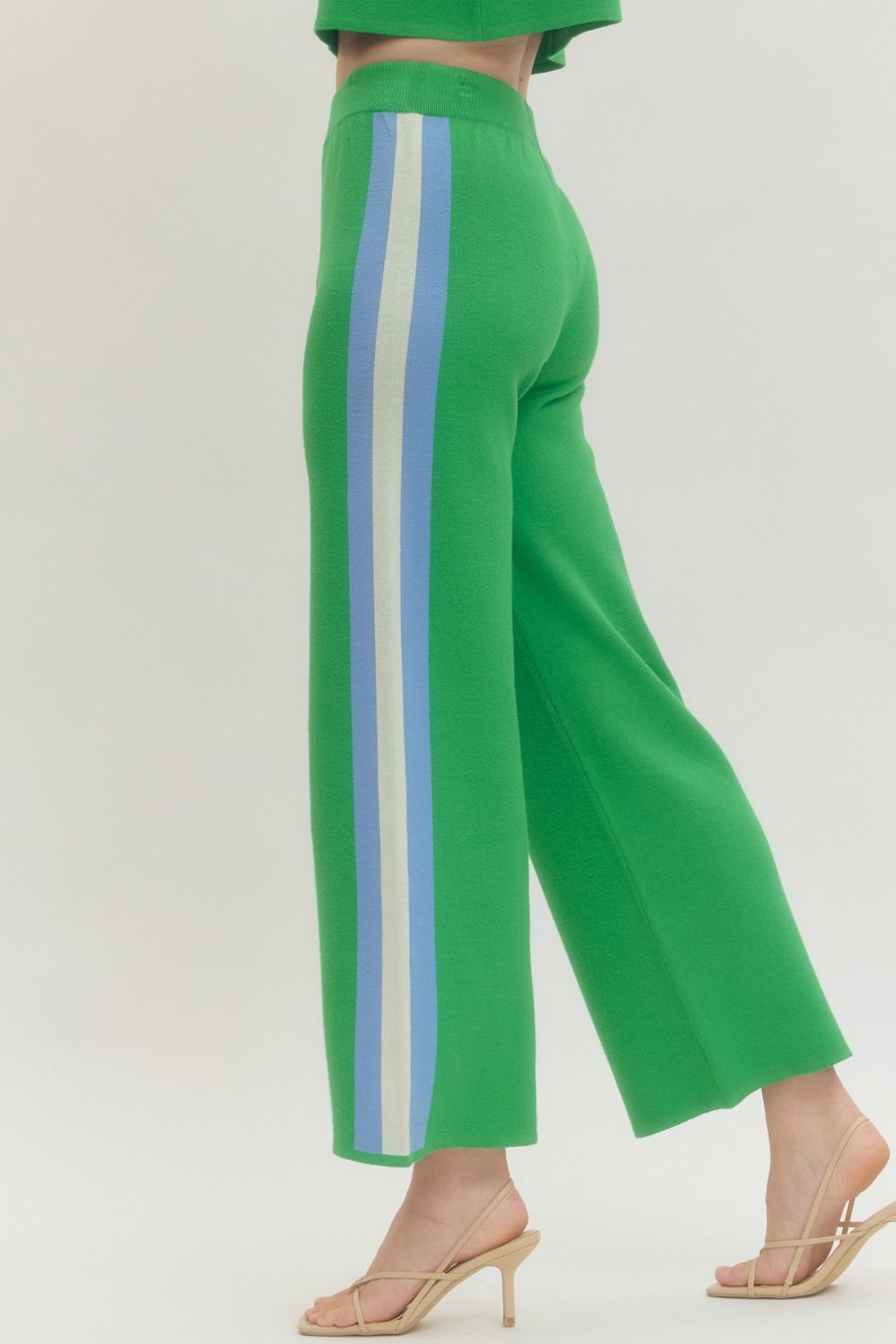 Green Striped Pant Set