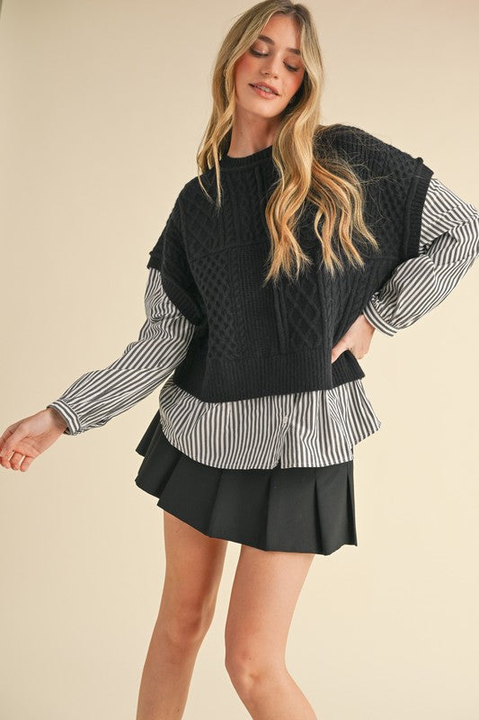 Mary black stripe sweater