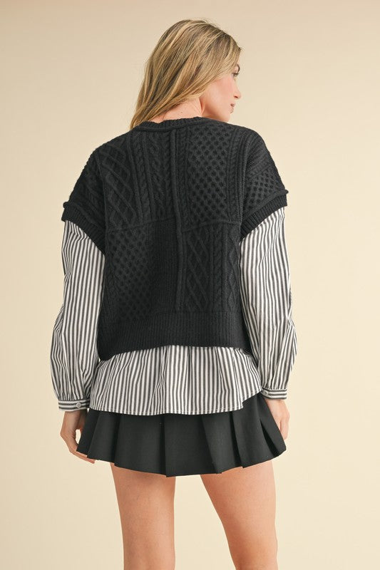Mary black stripe sweater