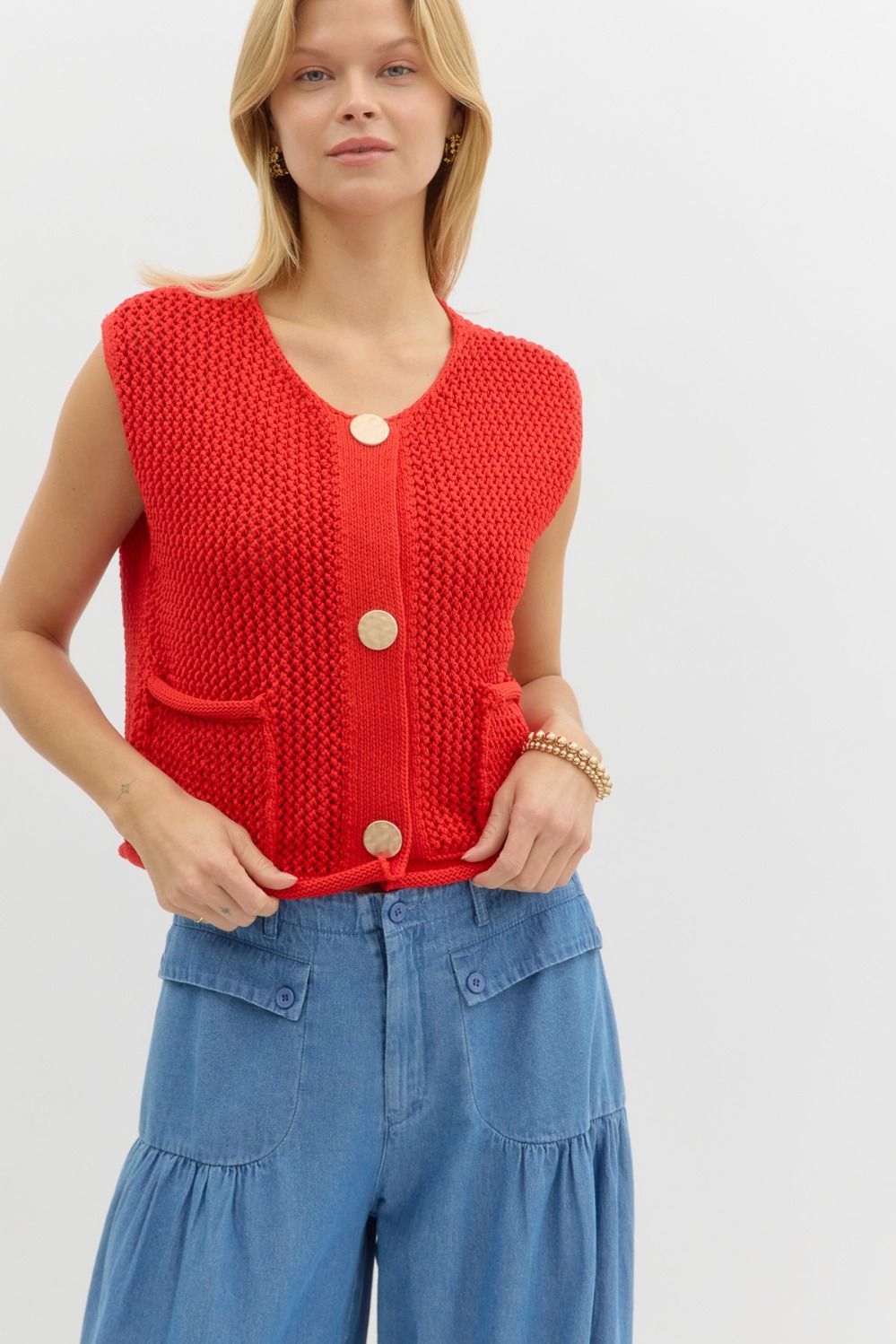 Button Down Sweater Vest