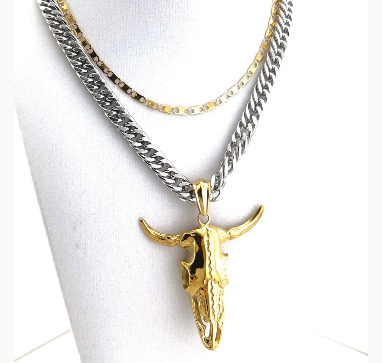 Big Bull Skull Necklace