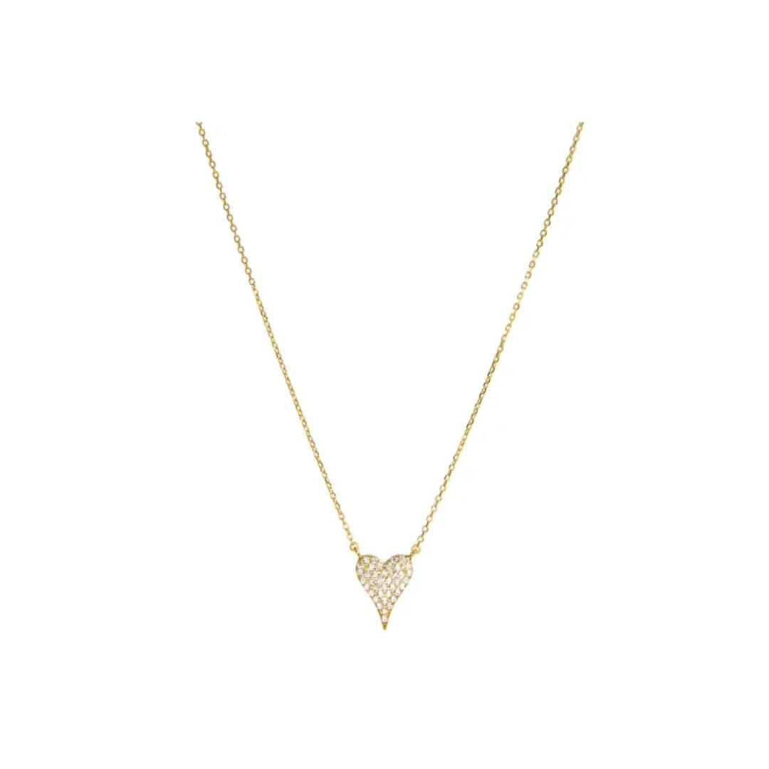 Micro Pave Heart Necklace