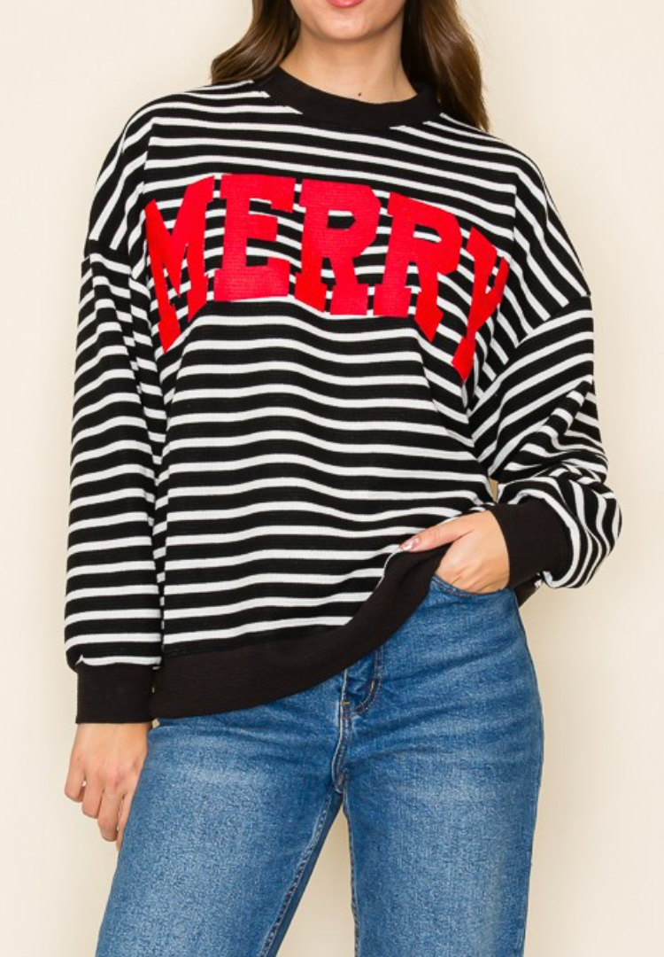 Merry Striped Sweatshirt