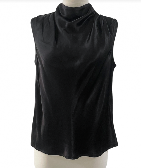 Black Mock Neck Sleeveless Top