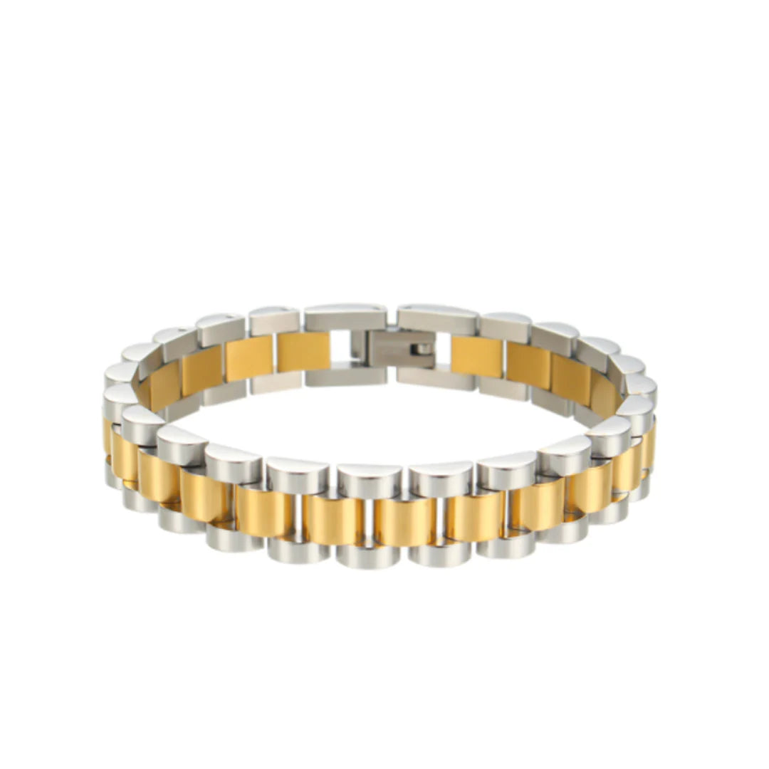 Mixed metal watchband