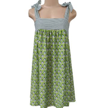 Green Floral Swing Dress