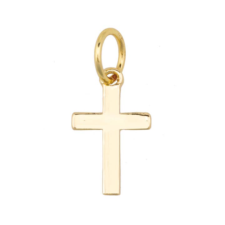 Cross Charm in Shiny Gold