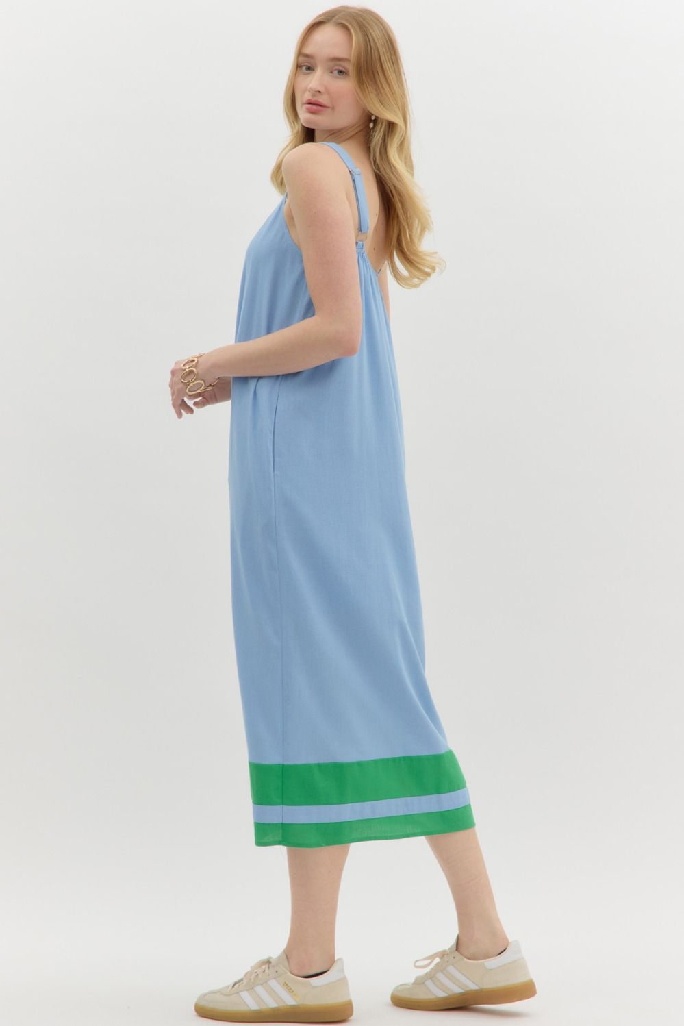 Blue and Green Stripe Dress