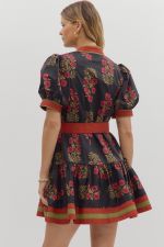 Black Floral Mini Dress
