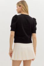 Black Puff Sleeve Top