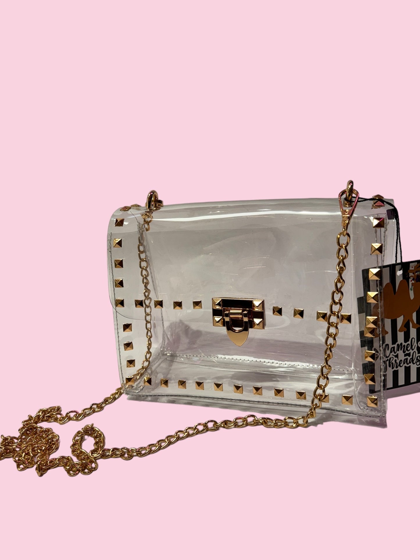 Gold Studded Clear Purse