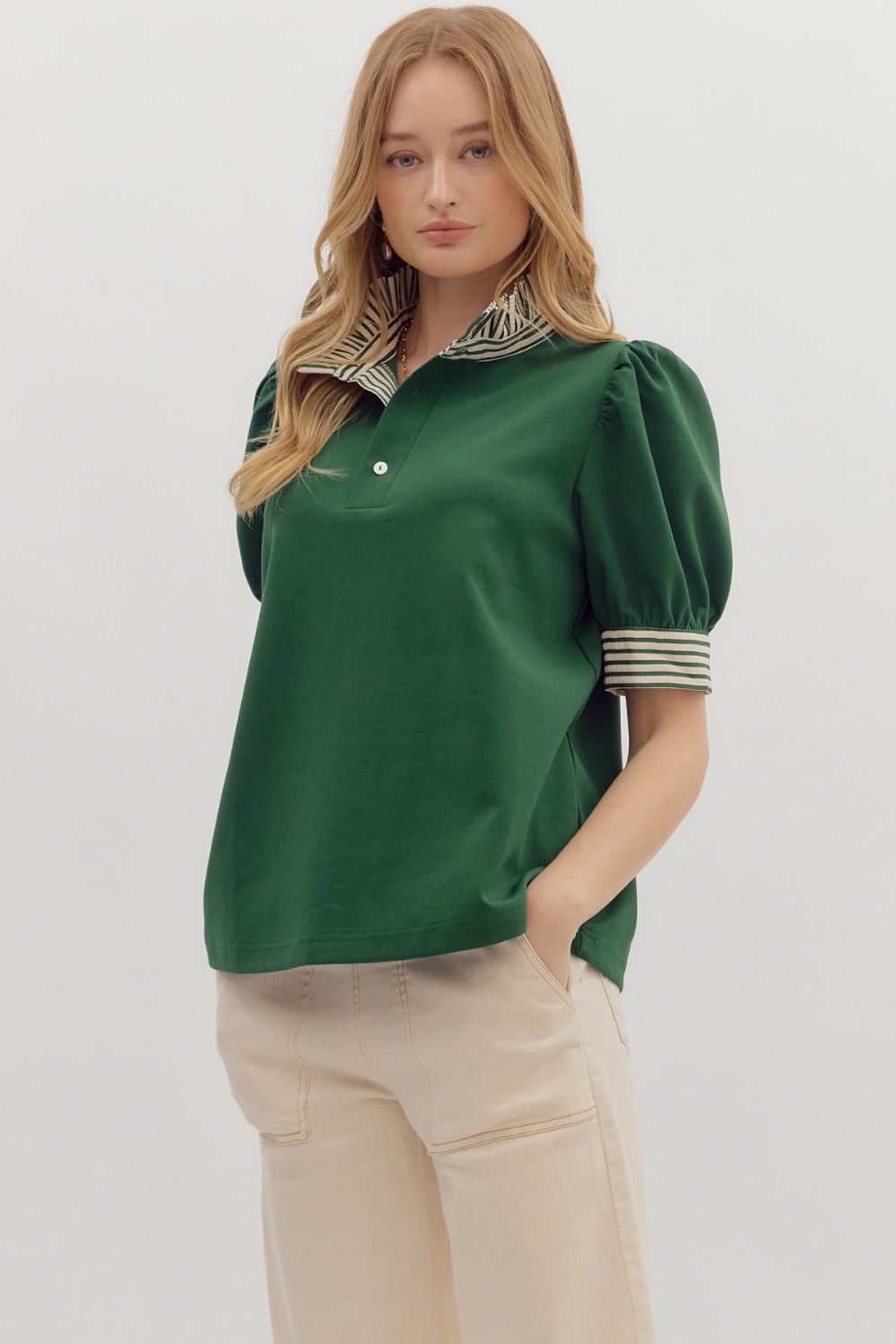 Hunter Green Polo Top