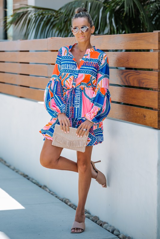 Blue Print Dress