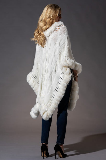 Woven Ivory fur cape