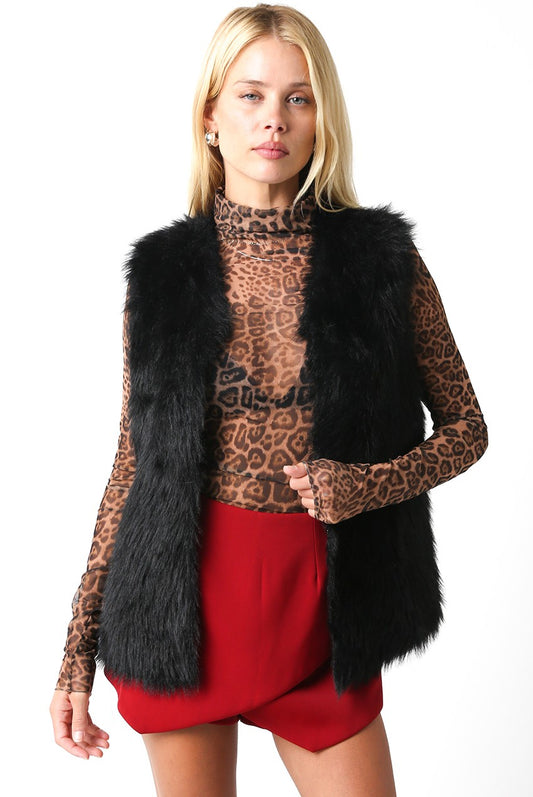 Vivian Black Fur Vest