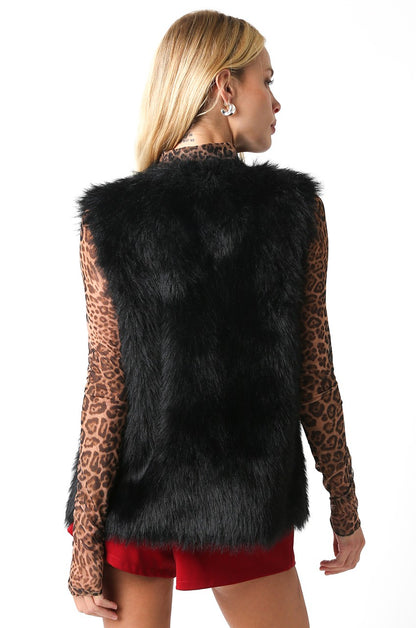 Vivian Black Fur Vest