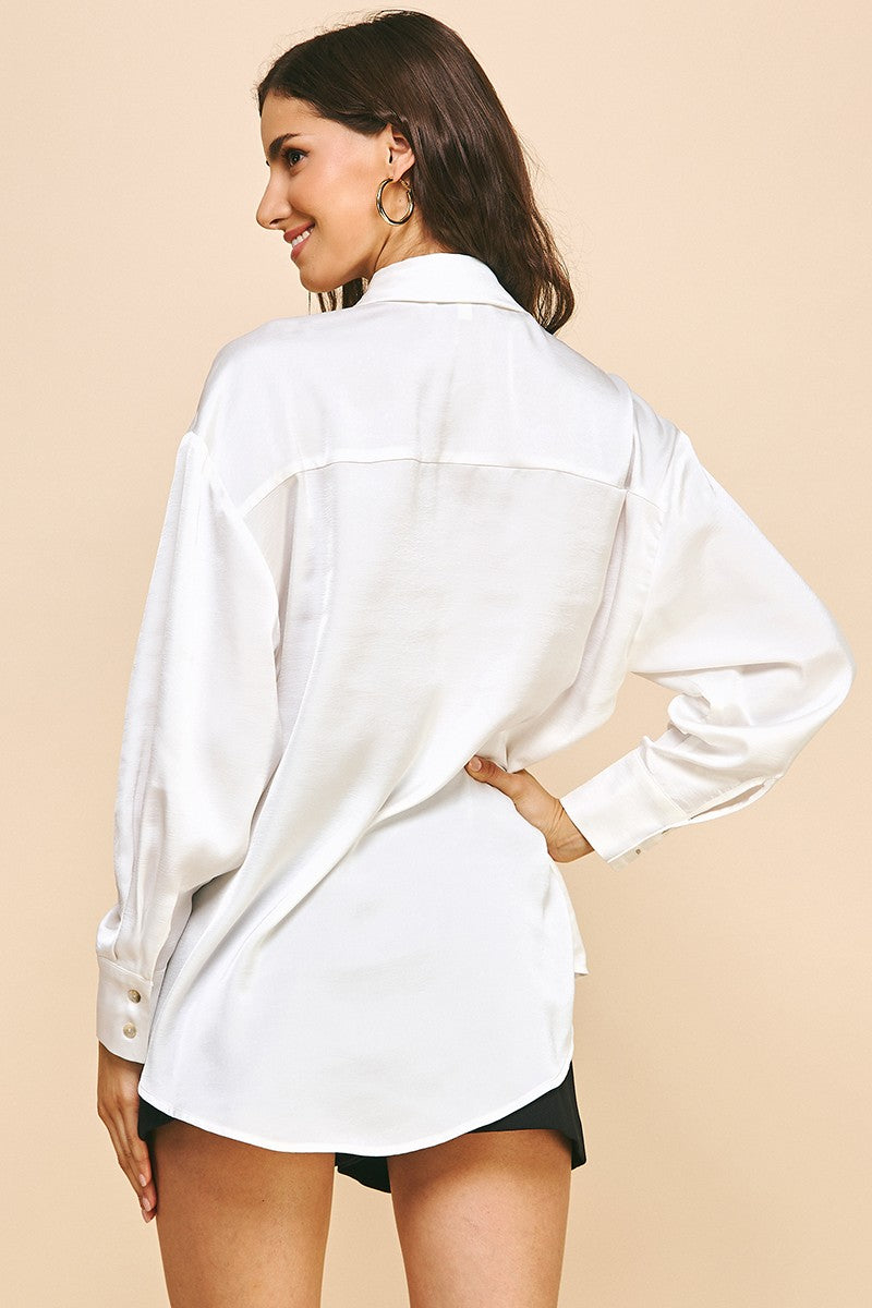 White Satin Blouse