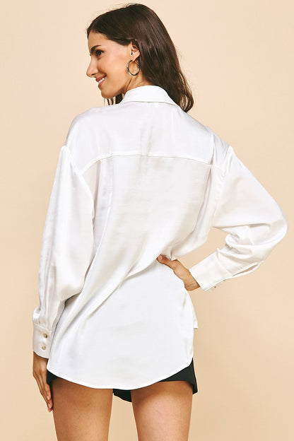 White Satin Blouse