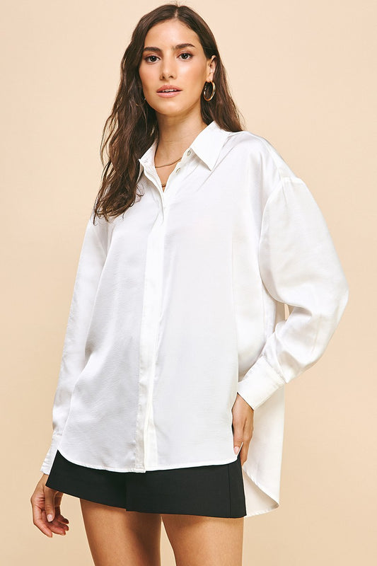 White Satin Blouse