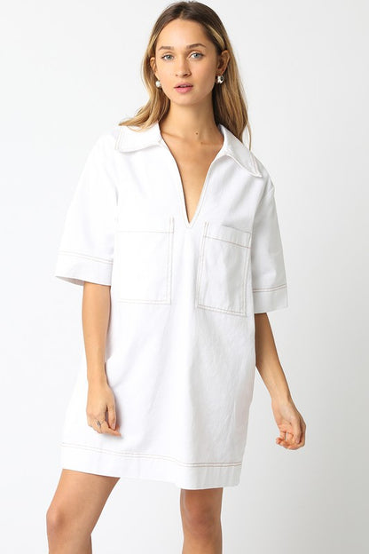 White Denim Dress