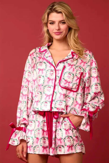 Santa and Bow Pajama set