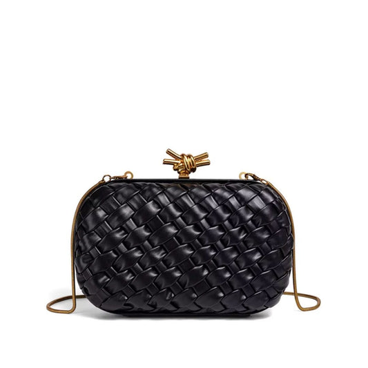 Black Bonsoir Woven Clutch