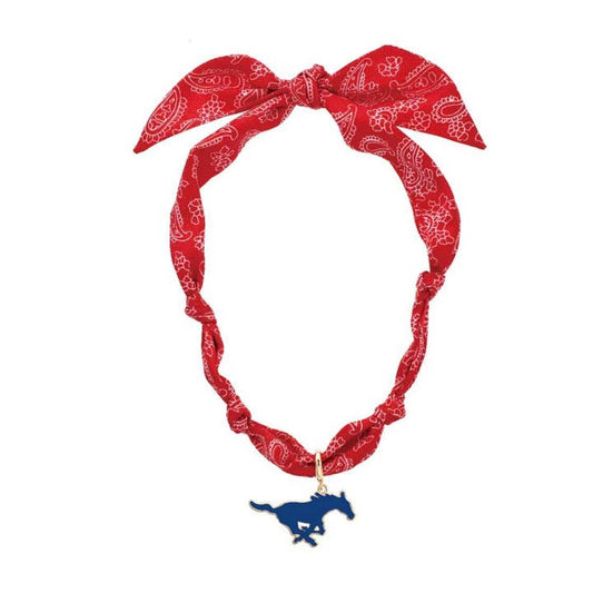 Smu Logo Bandana Scarf Necklace