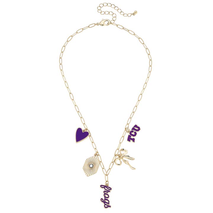 Tcu Paper Clip Charm Collector Necklace