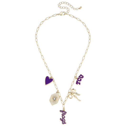 Tcu Paper Clip Charm Collector Necklace