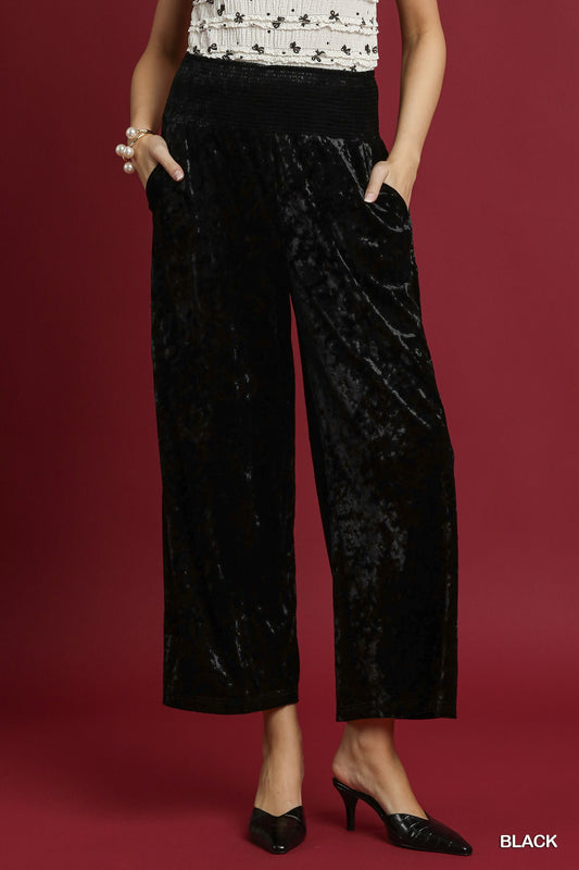 Velvet Wide Leg Pants