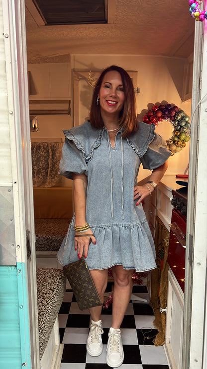 SL denim light wash dress