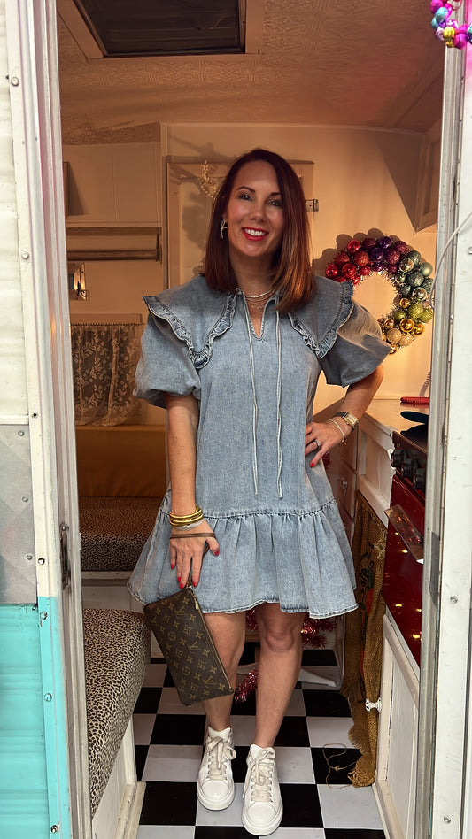 SL denim light wash dress