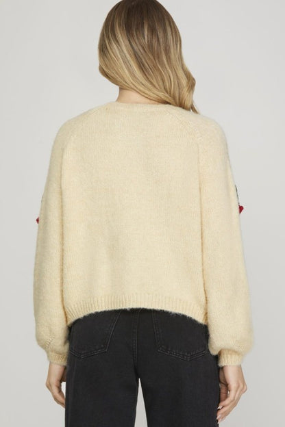 Long Sleeve Cherry Sweater Top