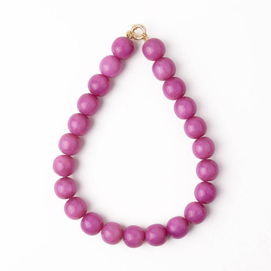 Iris Large Resin Bead Necklace Purple