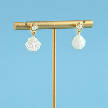 Shell Pearl Drop Earrings