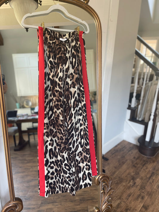 Leopard and Red Stripe Pant