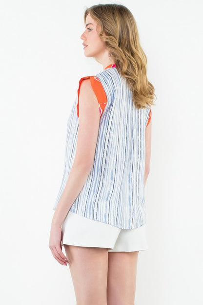 Contrast Striped Sleeveless Top