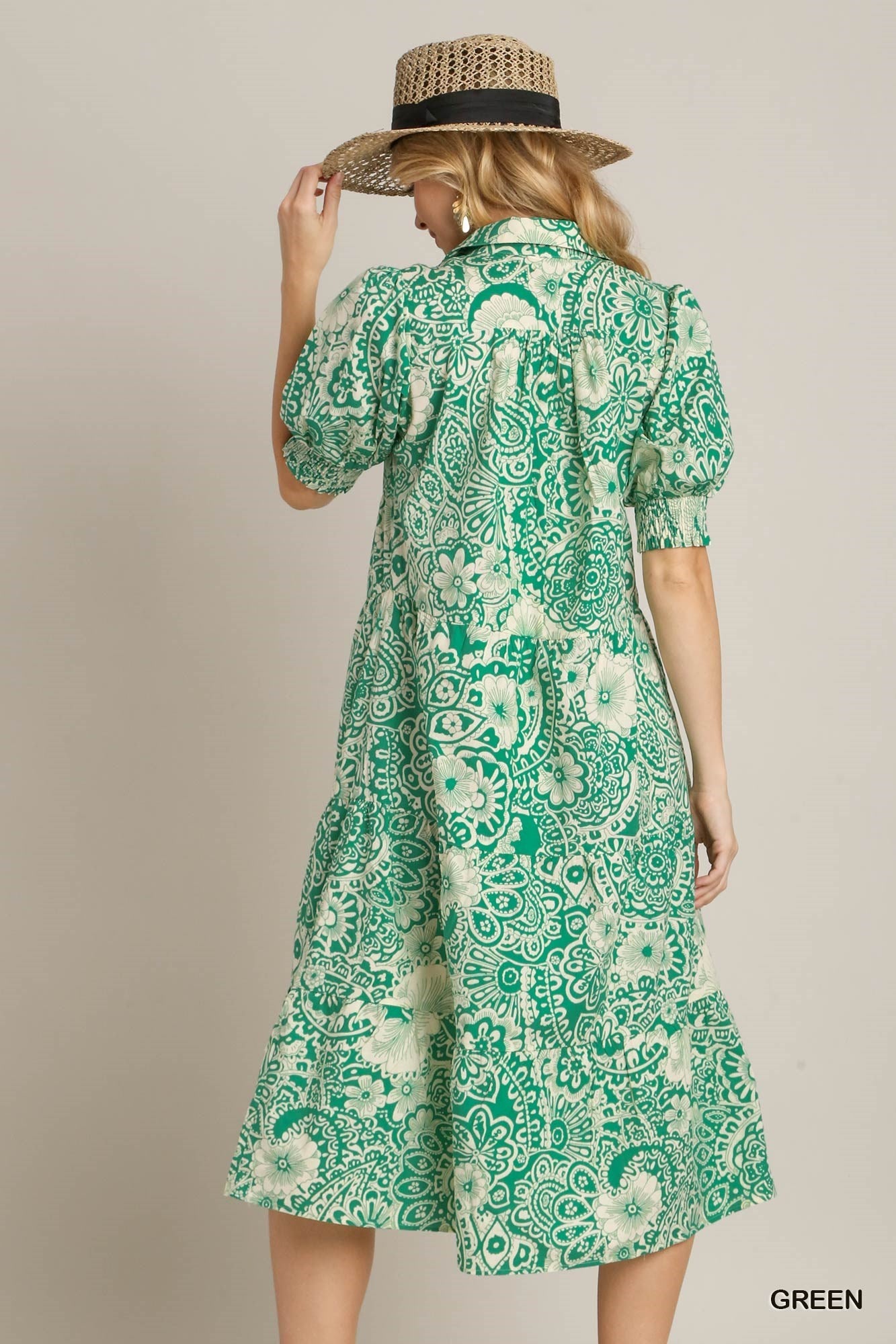 Paisley print Green Dress