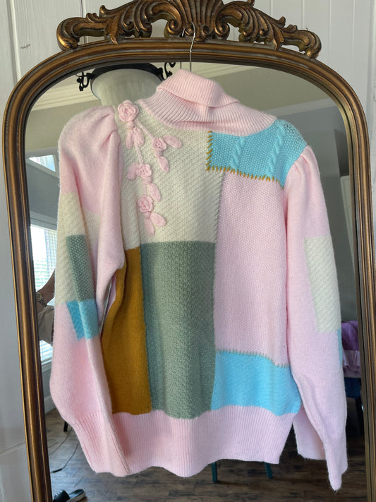 Pink Patchwork Sweater