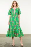 Green flower maxi dress