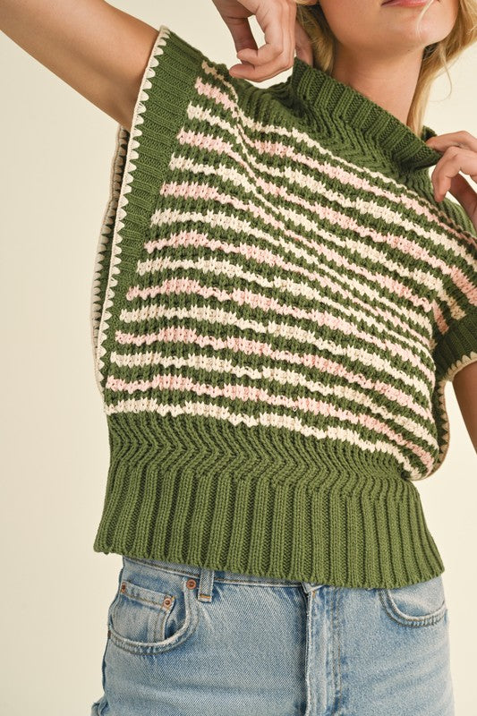 olive/cream sweater