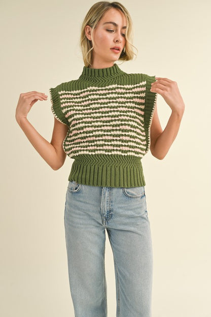 olive/cream sweater