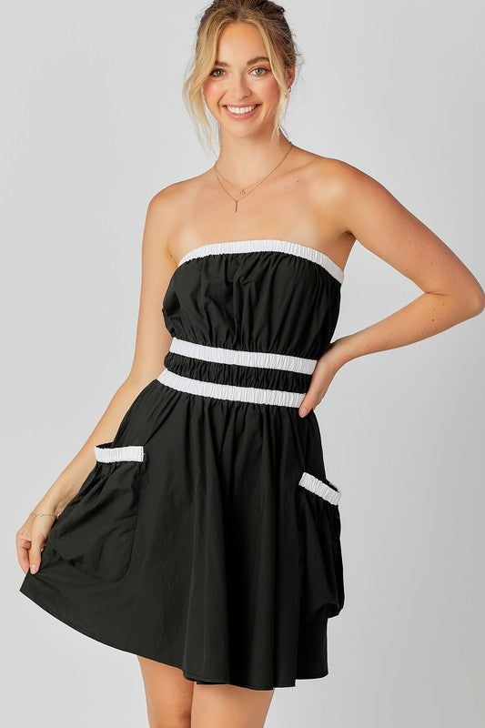 BP Black/white tube dress